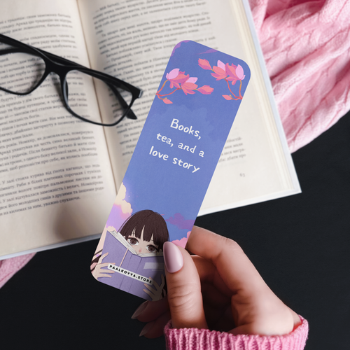 "Books, Tea & Love" Aesthetic Bookmark
