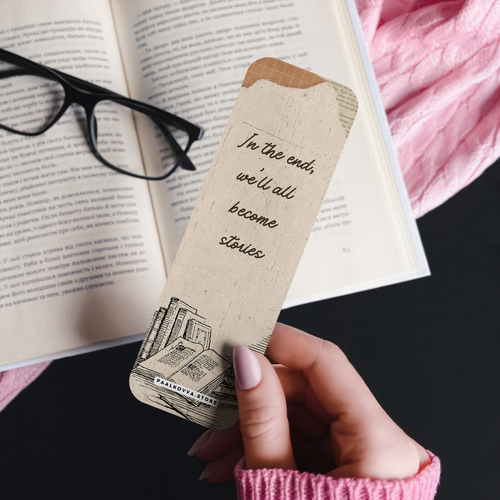 "Become Stories" Literary Quote Bookmark